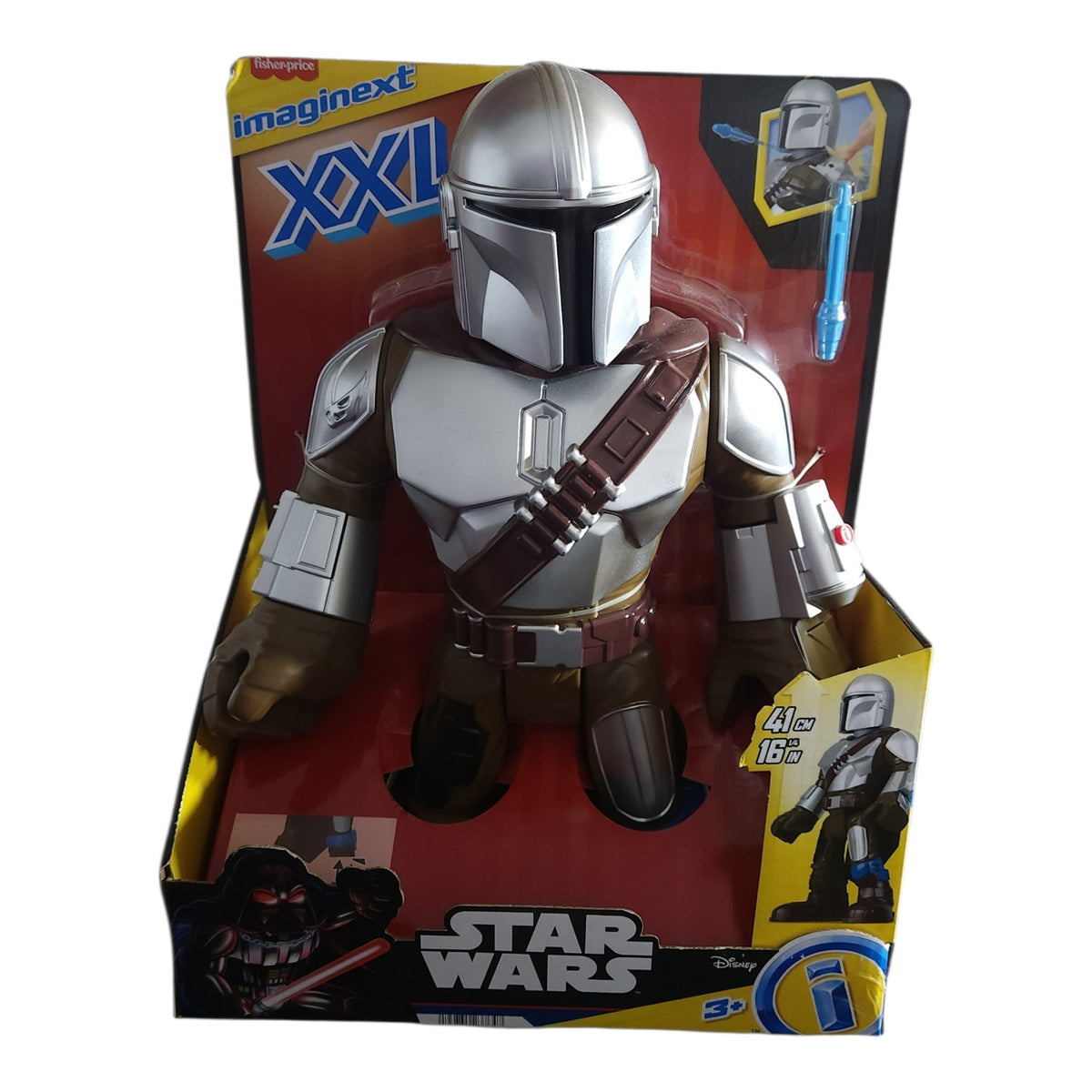 Fisher-Price Imaginext STAR WARS Toy The Mandalorian XXL Figure, 16+ Inch Tall Poseable Character with Launcher for Kids Ages 3+ Years, HXT20