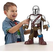Fisher-Price Imaginext STAR WARS Toy The Mandalorian XXL Figure, 16+ Inch Tall Poseable Character with Launcher for Kids Ages 3+ Years, HXT20