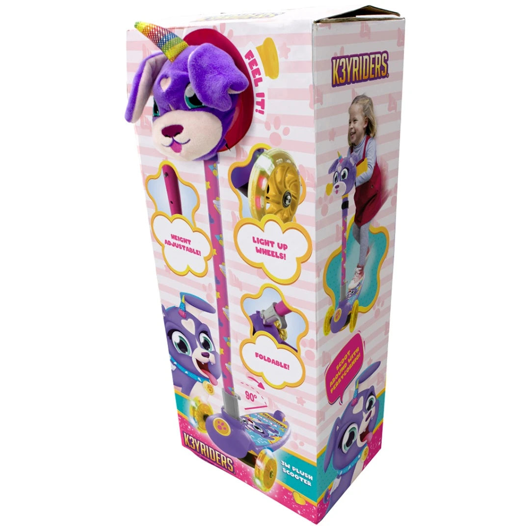 Scooter 3 Wheeled Perrycornio Plush Head Scooter For Kids